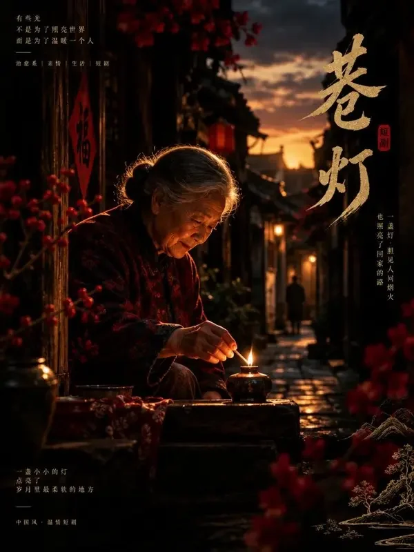 《深巷灯火》短剧封面 - 暖心治愈 · 深夜面馆，一碗面暖一座城